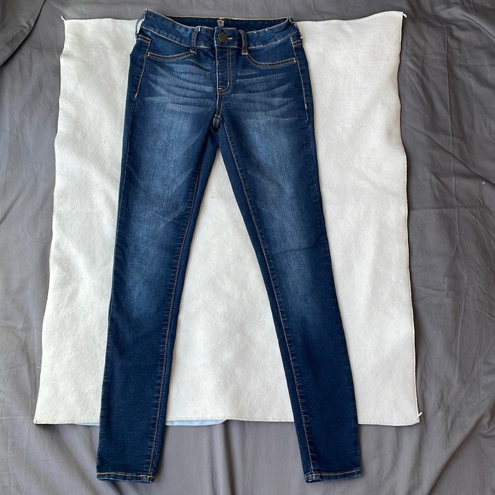Dark blue SO jeans designer fades on front and back skinny super stretch-size 3